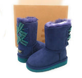 UGG Kid's Girls Bailey Bow Bloom Boot, Medallion Purple/Turquoise Blue, US 11 M