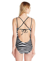 Speedo - Women's Print One Piece Swimsuit - Black And White - X-Small