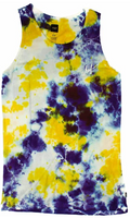 HUF Men's Crystal Wash Script Tank, Purple/Yellow, Large