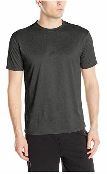 Russell Athletic Men's Heather Short Sleeve Mesh Performance T-Shirt, Grey, Med