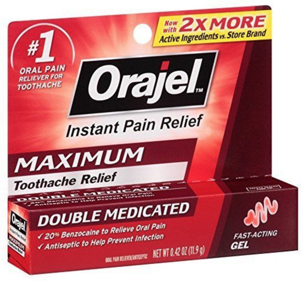 Orajel 8 PACK EXPIRED 08/2018 Maximum Double Medicated Instant Pain Relief 0.42 Ounce Gel