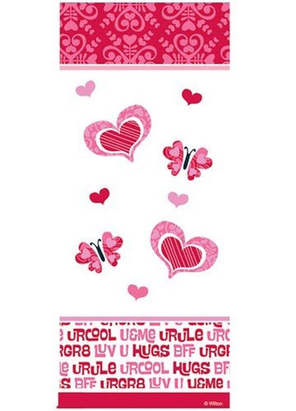 Valentine You Bake Me Smile Party Bags 20 Count Cellophane by Wilton