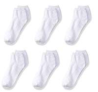 Trimfit Girls' 6 Pack Sport White Low Cut Sock (Half Cushion Comfortoe) Size XXS