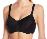 Amoena Women's Lilly Wirefree Seamless Pocketed Tshirt Bra, Black, 32C