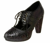 Pleaser Bordello Women's Grind-03 Oxford Black Glitter Size 7