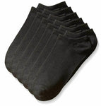 trimfit Girls' Big 6 Pack Sport No Show Liner Socks Comfort, Black, Small/7-8.5