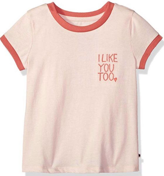 Lucky Brand Big Girls' Short Sleeve Attitude Tee Shirts, Jocelyn Peach Blush, L