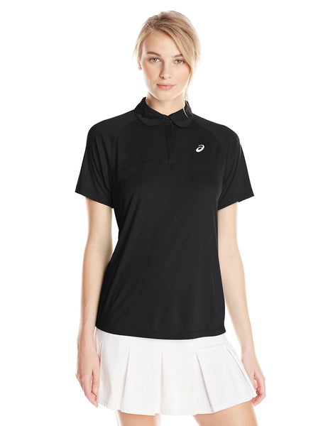 ASICS Women's Club Short Sleeve Polo, Performance Black, X-Small
