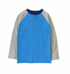 Crazy 8 Boys' Little Long-Sleeve Raglan Top, Directoire Blue/Gray, Small