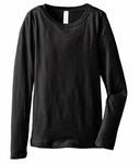 Clementine Big Girls' Everyday Long Sleeve Tee, Black,Large (10-12)