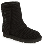 UGG Women's Classic Cardy Knit Sheepskin Fashion Boot Black US 5/UK 3.5/EU 36