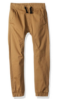 Southpole Little Boys' Basic Solid Stretch Twill Long Jogger Pants, Tobacco, S