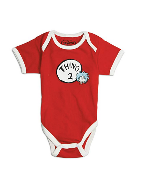 Bumkins Baby/Infant Dr. Suess "Thing 2" Short Sleeve Red Bodysuit - 3 Months