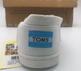 TOMS Kid's Classic Canvas Closed Toe Slip On Shoes, White, Size 2.5 Youth