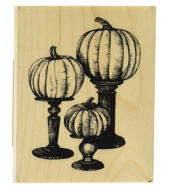 Inkadinkado Pedestal Pumpkin Wood Stamp_60-01293