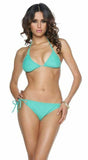 Blvd Collection by Forplay Women's Huntington Beach Triangle Bikini, Mint, Med