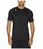 361 Degree Sports Apparel Men's Quk mesh Short Sleeve Shirt, Heather Black, XXL