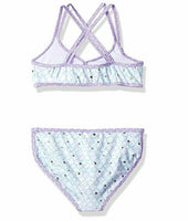 Jantzen Big Girls' Mermaid Swimsuit, Lavender Floral Applique, 10