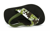 Rainbow Sandals Grombows Kids Green Camo Strap, Black, Soft Tops (7/8)