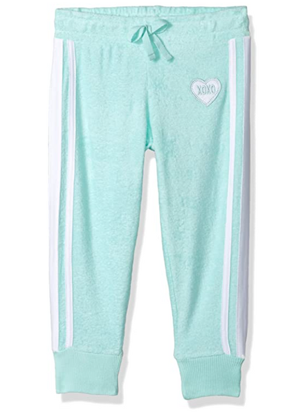 XOXO Girls' Toddler Terry Pant, Mint Oil, 4T