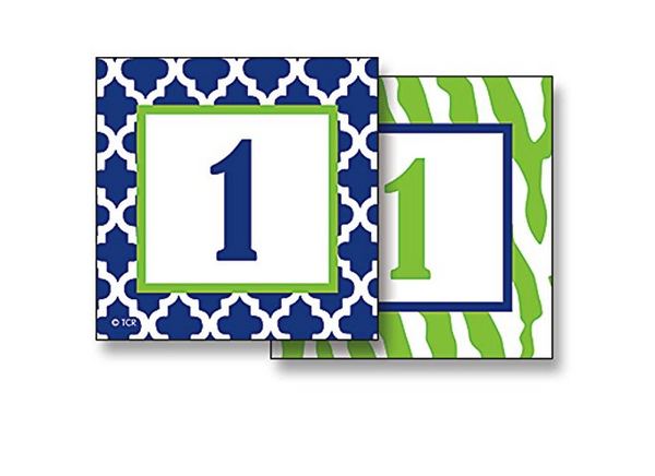 Teacher Created Resources Navy and Lime Wild Moroccan Double-Sided Calendar Card