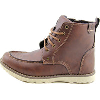 Crevo Buck Brown Boys Synthetic Boots, Lace-Up/Side-Zip, Youth US 2