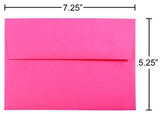 JAM Paper A7 (5 1/4 x 7 1/4) Paper Invitation Envelope - Brite Fuchsia Hot Pink