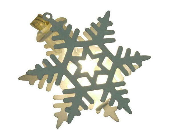 Product Works Battery Operated Snowflake Metal Cap LED Light String, White 4.5ft