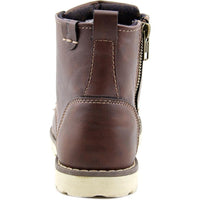 Crevo Buck Brown Boys Synthetic Boots, Lace-Up/Side-Zip, Youth US 2