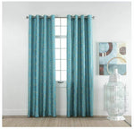 Stylemaster Madison Embroidered Faux Silk Grommet Panel, 54" x 84", Teal