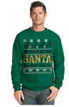 Hanes Men's Ugly Christmas Sweatshirt, Santa is not real/emerald night, X-Large