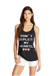 Nintendo Juniors Don't Deplete My Hearts Graphic Tank, Black Heather, Large