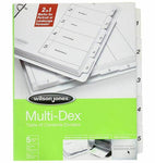 Wilson Jones MultiDex Index Dividers, 5 Tabs, for 8.5 x 11 Inch Sheets