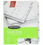 Wilson Jones MultiDex Index Dividers, 5 Tabs, for 8.5 x 11 Inch Sheets