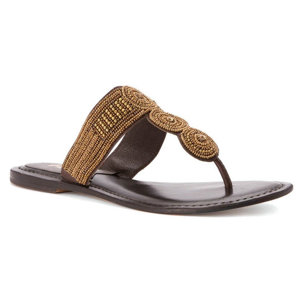 Mia Heritage Borneo Women US 6.5 Bronze Thong Sandal