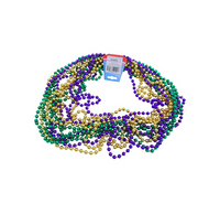 Mardi Gras Beads - 12 Necklaces - 33 Inch Strands in Purple, Green, and Gold