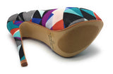 Shi by Journeys Multi-Color Maniac Retro Stiletto Pump High Heel Geometric 10 M
