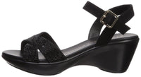 Athena Alexander Women's Florence Wedge Sandal, Black, 10 M US