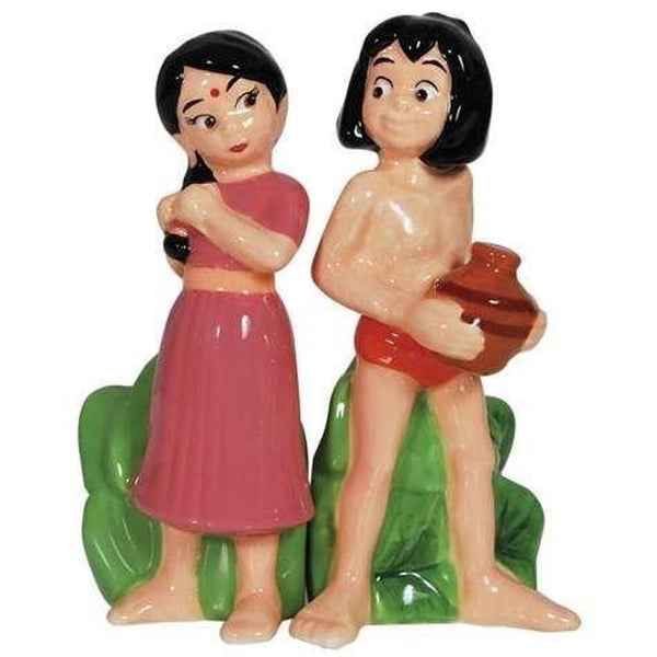Westland Giftware Magnetic Ceramic Salt and Pepper Shaker Set, Mowgli and Sha...