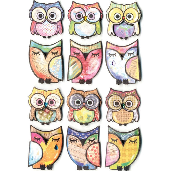MultiCraft Handmade Themed 3D Stickers-Boho Owls