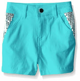 Dream Star - Girls' Super Stretch Twill Short - Aqua With Sequin Paneling - 5