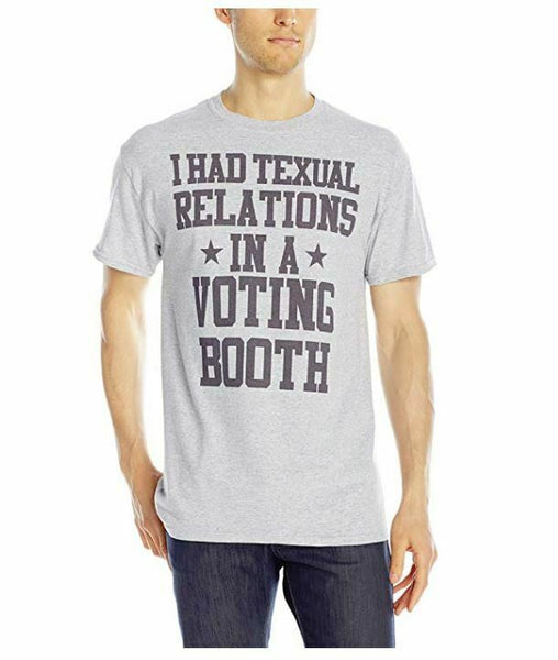 FREEZE Men's I Had Textual Relations in a Voting Booth T-Shirt, Grey, XXL