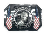 POW MIA You Are Not Forgotten USA Flag Belt Buckle, 3" x 2.5"