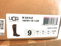 UGG Women's Dayle Lodge Leather Knee High Boots, Brown, 9 B(M) US - New In Box