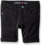 Limited Too Little Girls' Stretch Sateen Twill Bermuda Short, Black, 04