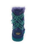 UGG Kid's Girls Bailey Bow Bloom Boot, Medallion Purple/Turquoise Blue, US 11 M
