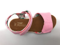 Toms Girls Tiny Adjustable Strappy Sandal, Pink Canvas, 10004746, Toddler 9 US