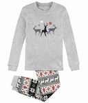 Petit Lem Kid Holiday Big Boys 2 Pc Set Pyjama L/s Top & Pant Knit, Gray, 3