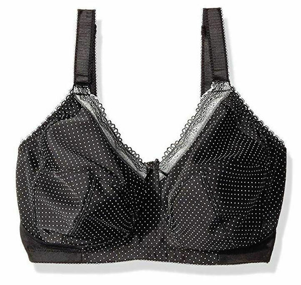 Royce Lingerie Women's Ava Wirefree Comfort Bra, Black, 32 Husky