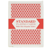 Red Deck, Wide Size, Plastic Coated, Standard Playing Cards by Brybelly